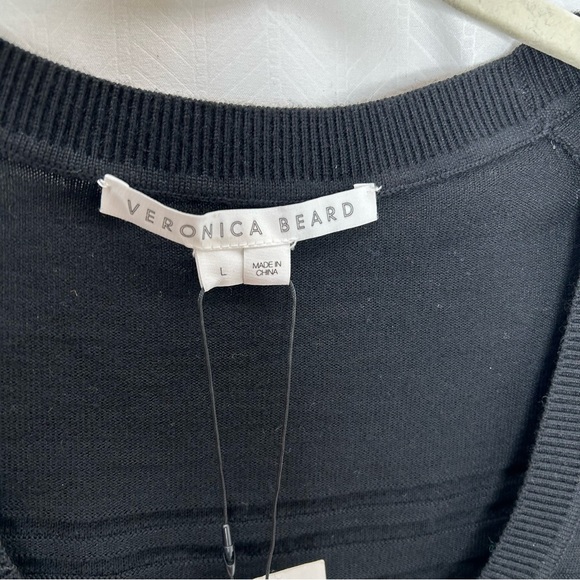 Veronica Beard Juni sweater black and white layered look size large - Picture 4 of 9